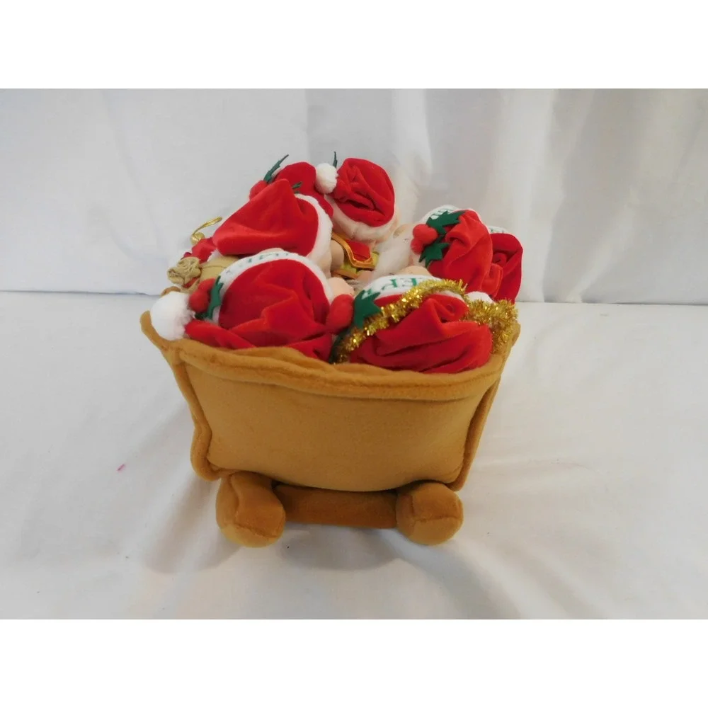Disney Store Snow White Seven Dwarfs Christmas Sleigh Bean Plush Set New Rare